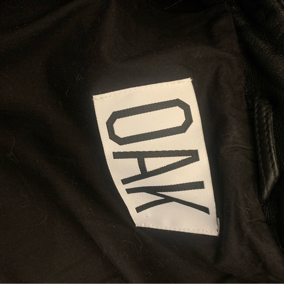 Oak Leather Cropped Moto Jacket in Black Silver Zipper Detailing Size XS - Picture 6 of 8